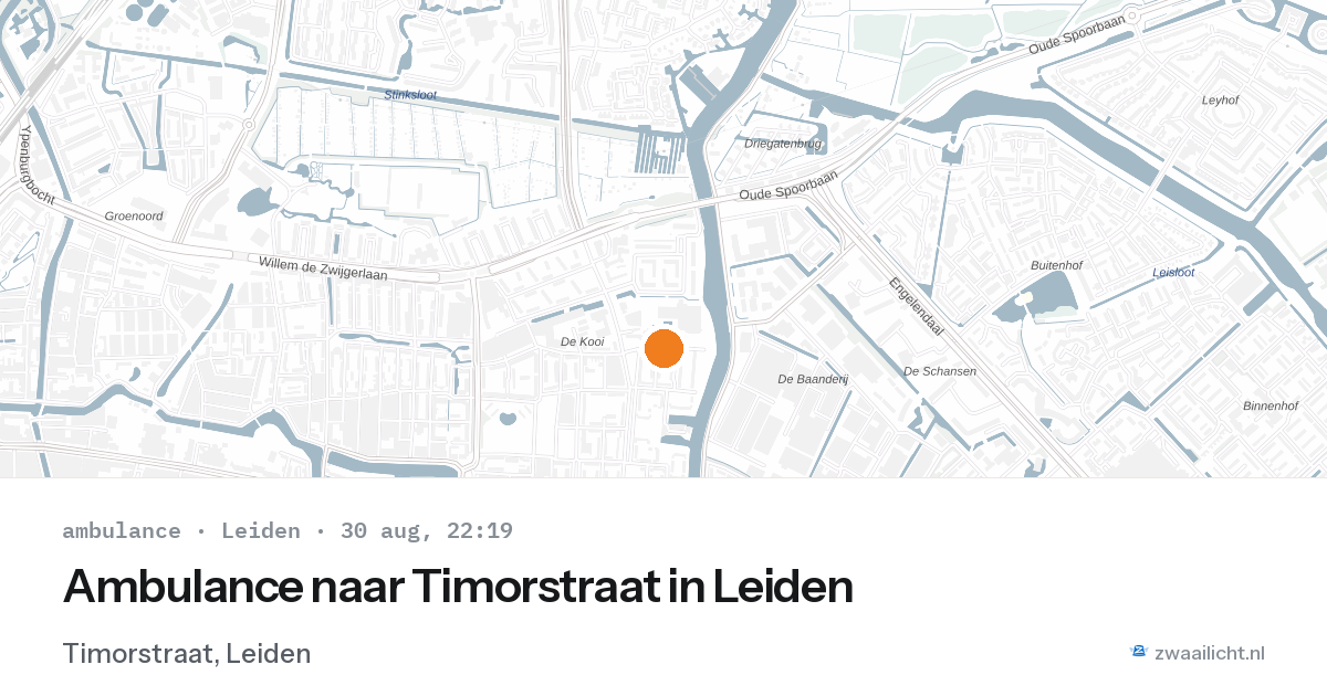 Ambulance naar Timorstraat in Leiden — 30 aug 2026