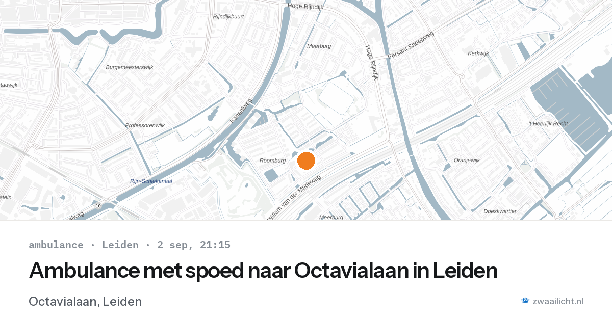 Ambulance met spoed naar Octavialaan in Leiden — 2 sep 2026