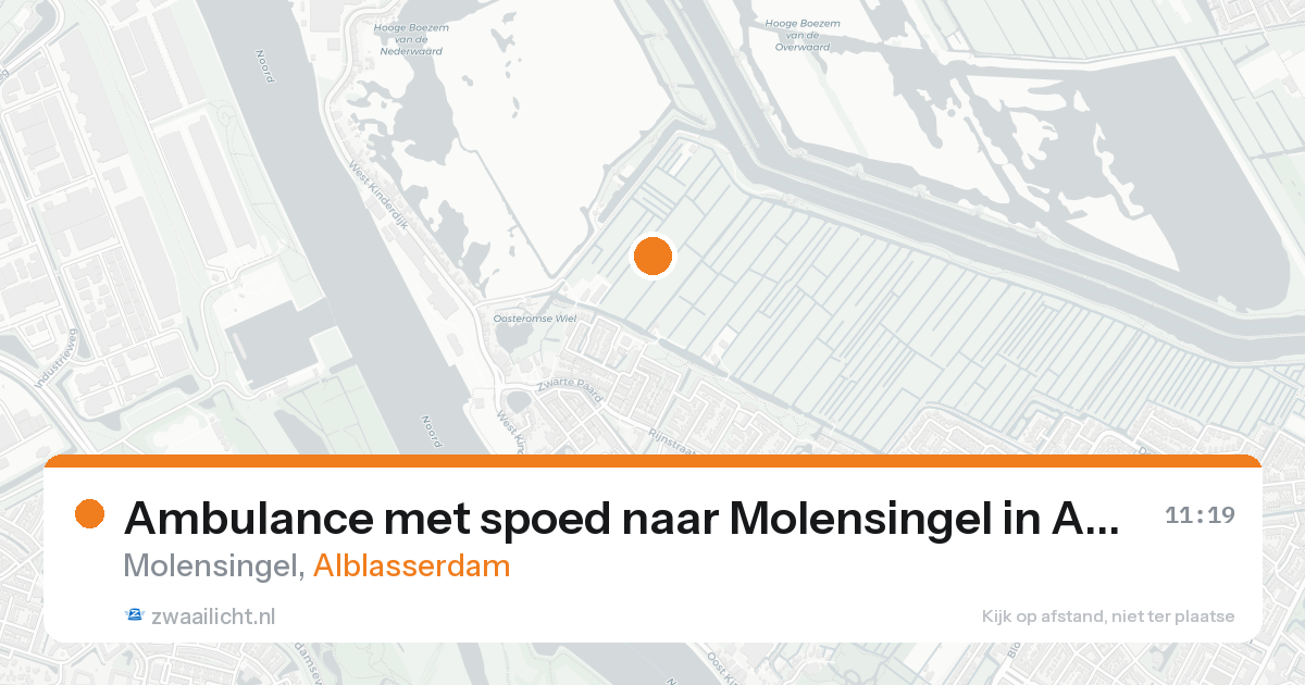 Ambulance met spoed naar Molensingel in Alblasserdam — 25 aug 2026