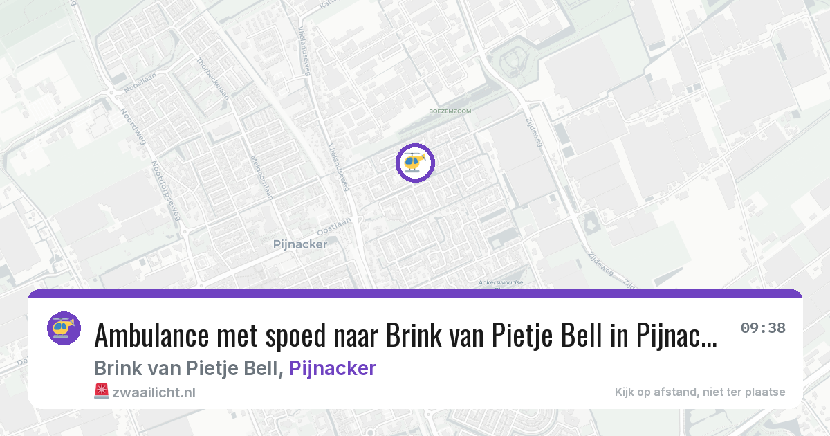 Ambulance met spoed naar Brink van Pietje Bell in Pijnacker — 25 jun 2026