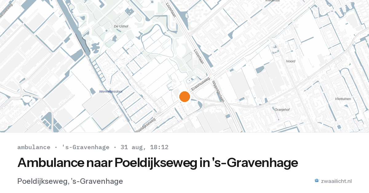 Ambulance naar Poeldijkseweg in 's-Gravenhage — 31 aug 2026