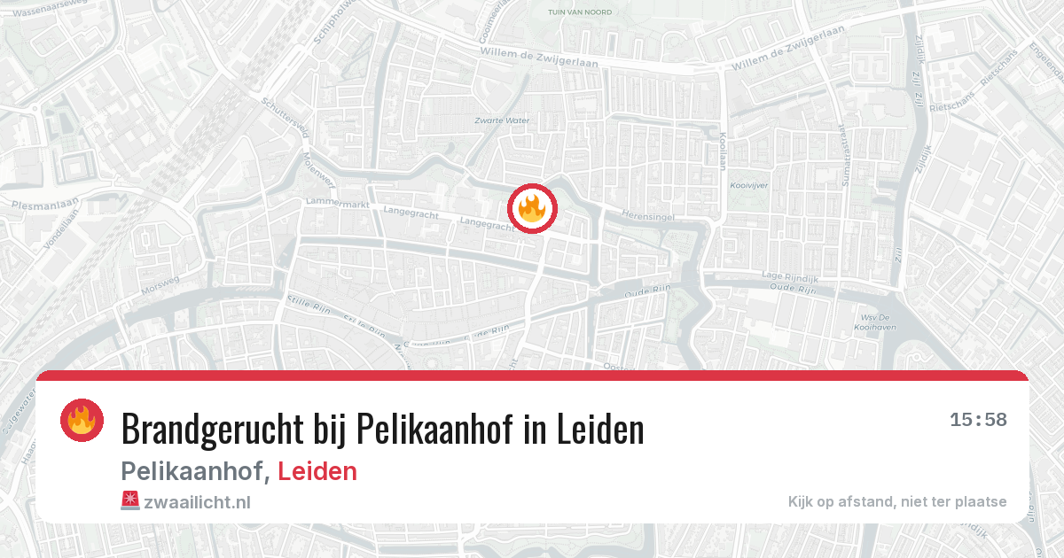 Brandgerucht bij Pelikaanhof in Leiden — 26 mei 2026