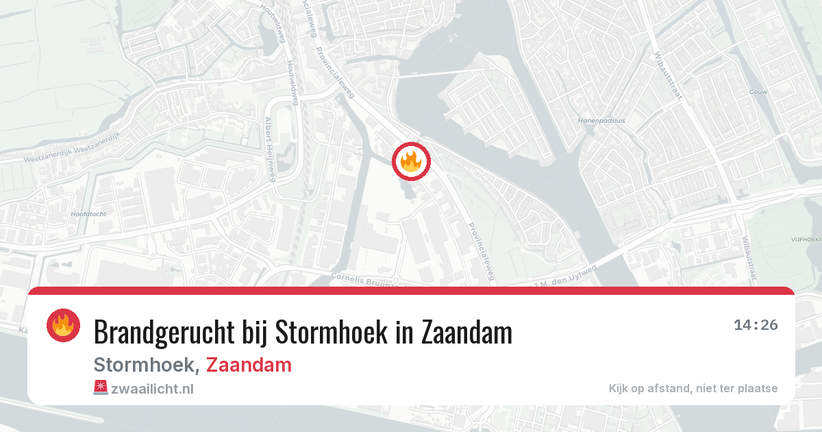Brandgerucht bij Stormhoek in Zaandam — 28 mrt 2026