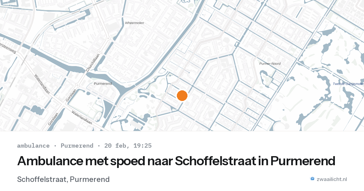 Ambulance met spoed naar Schoffelstraat in Purmerend — 20 feb 2026