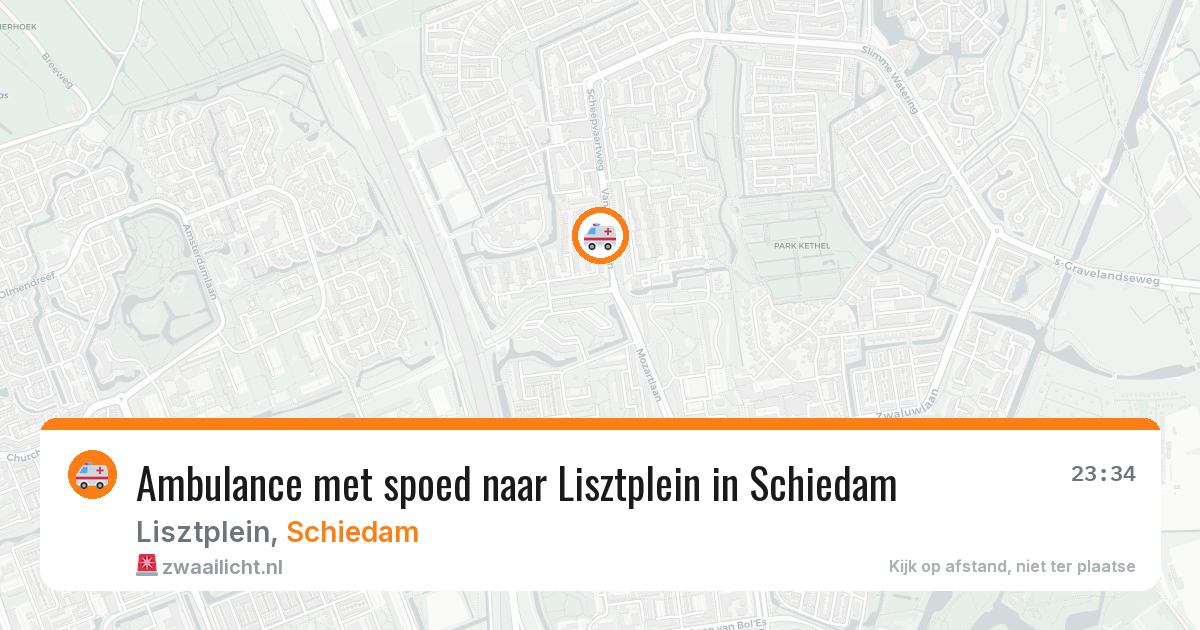 Ambulance met spoed naar Lisztplein in Schiedam — 8 mei 2026