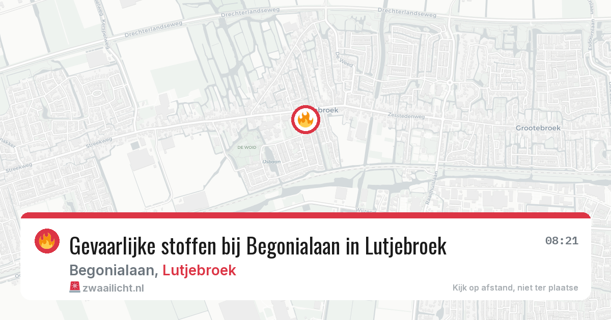 Gevaarlijke stoffen bij Begonialaan in Lutjebroek — 15 jul 2026