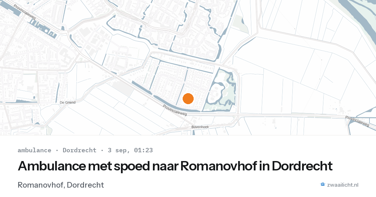 Ambulance met spoed naar Romanovhof in Dordrecht — 2 sep 2026