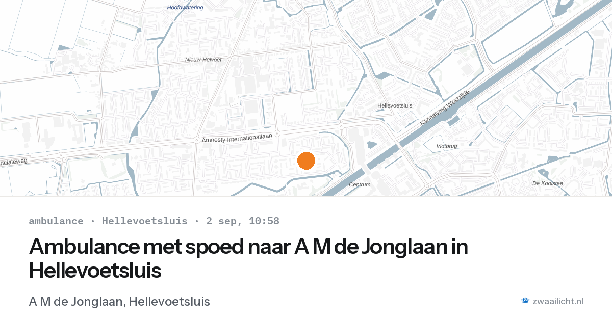Ambulance met spoed naar A M de Jonglaan in Hellevoetsluis — 2 sep 2026