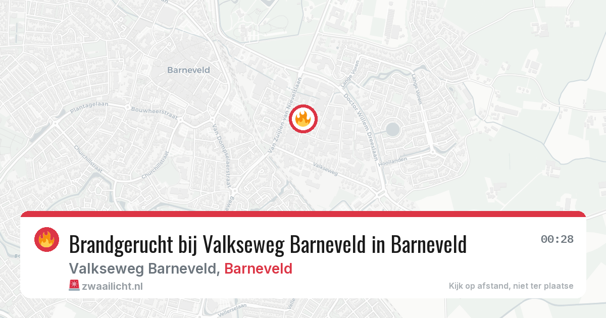 Brandgerucht bij Valkseweg Barneveld in Barneveld — 27 jun 2026