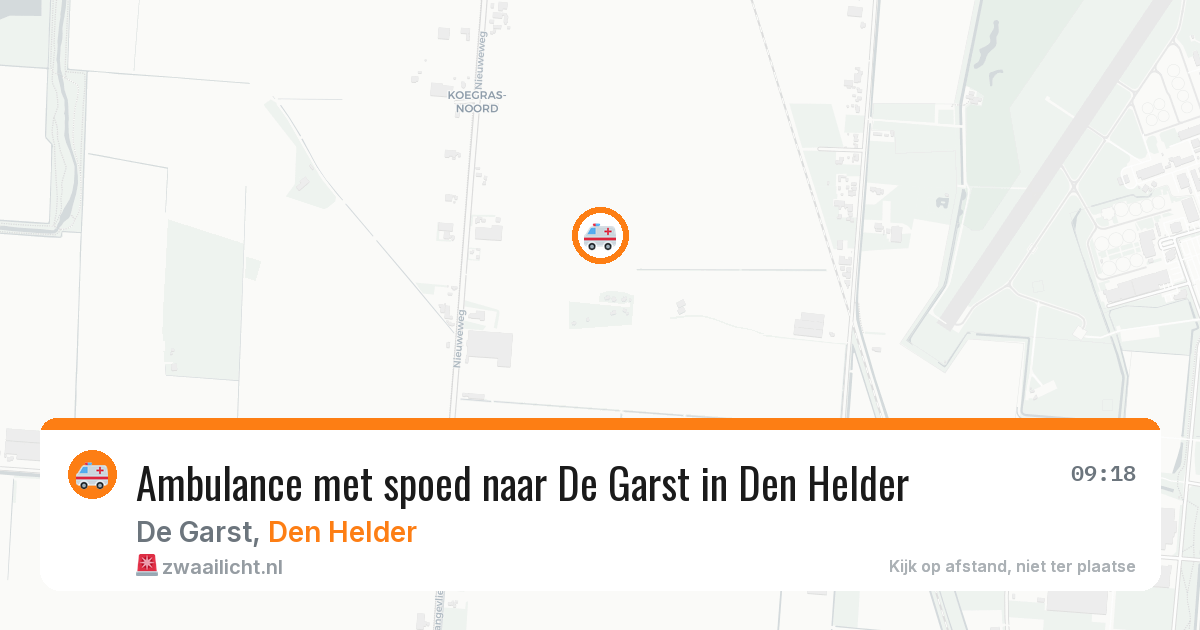 Ambulance met spoed naar De Garst in Den Helder — 18 mrt 2026