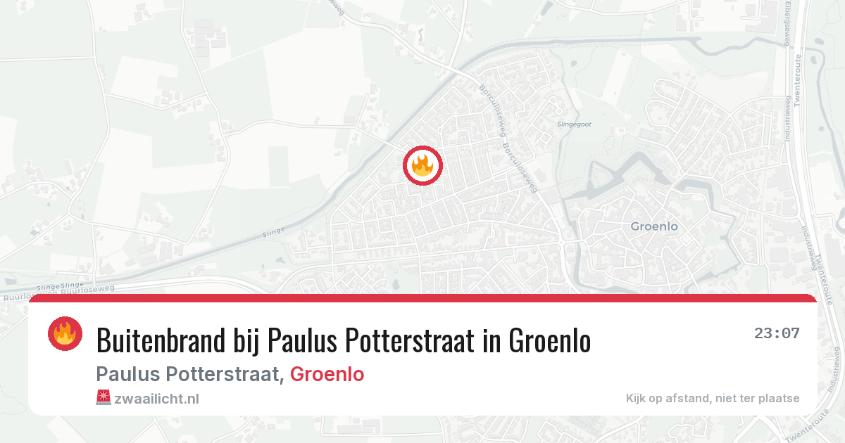 Buitenbrand bij Paulus Potterstraat in Groenlo — 13 aug 2026