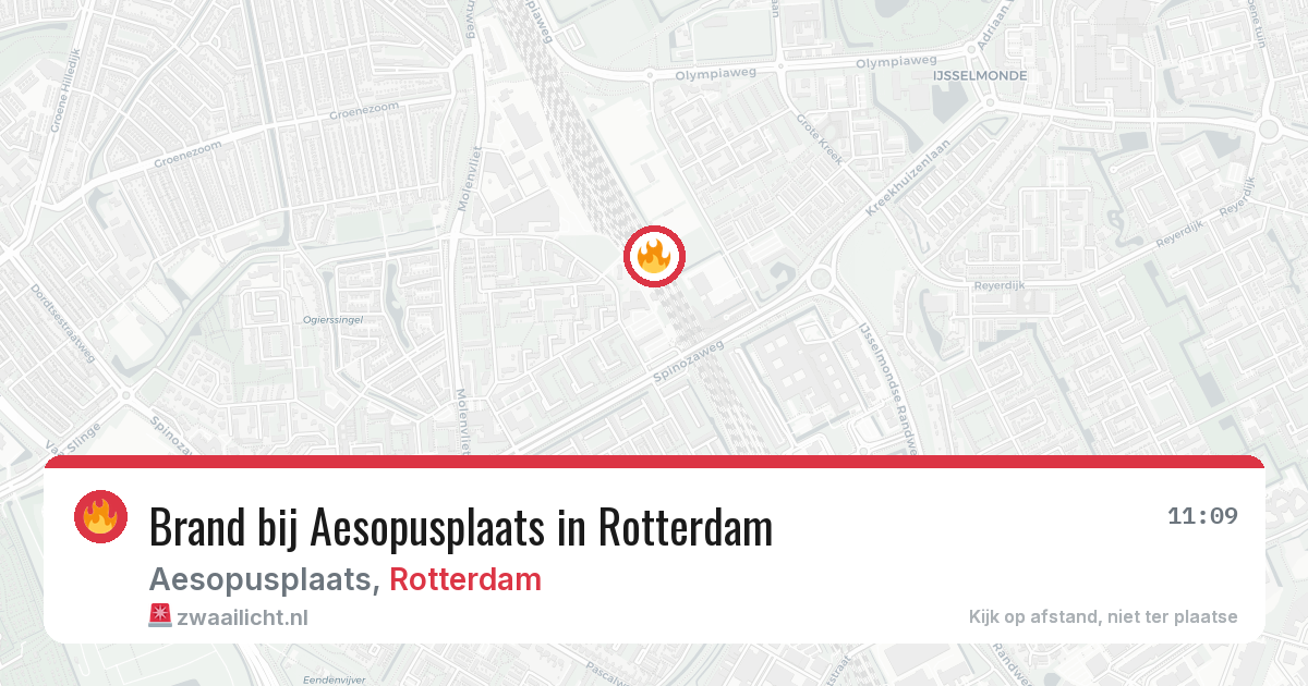 Brand bij Aesopusplaats in Rotterdam — 4 jul 2026