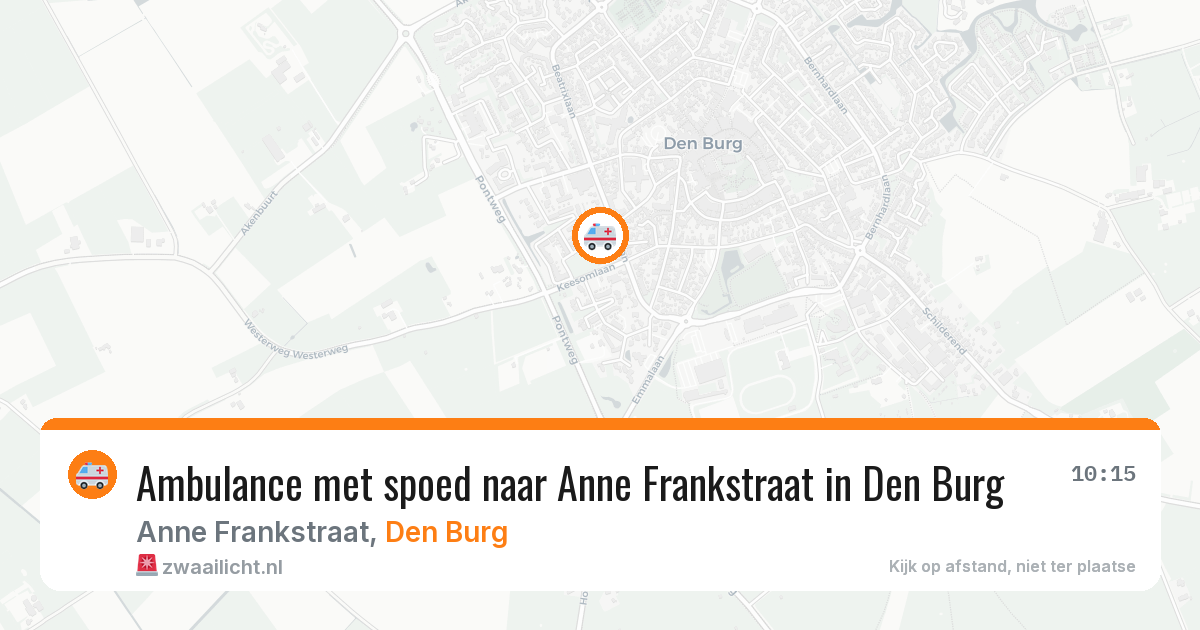 Ambulance met spoed naar Anne Frankstraat in Den Burg — 28 jun 2026