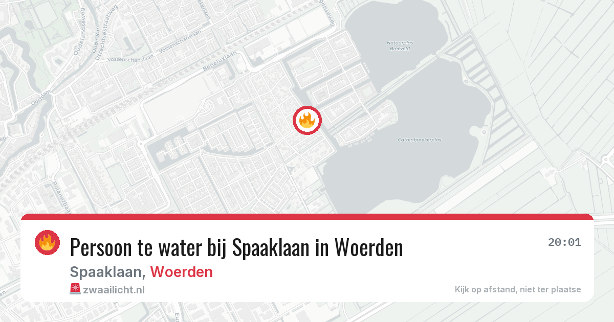 Persoon te water bij Spaaklaan in Woerden — 31 mrt 2026
