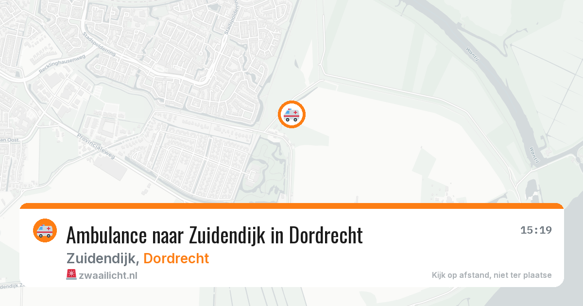 Ambulance naar Zuidendijk in Dordrecht — 15 jun 2026