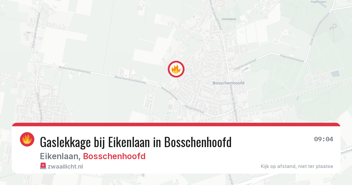 Gaslekkage bij Eikenlaan in Bosschenhoofd — 4 aug 2026