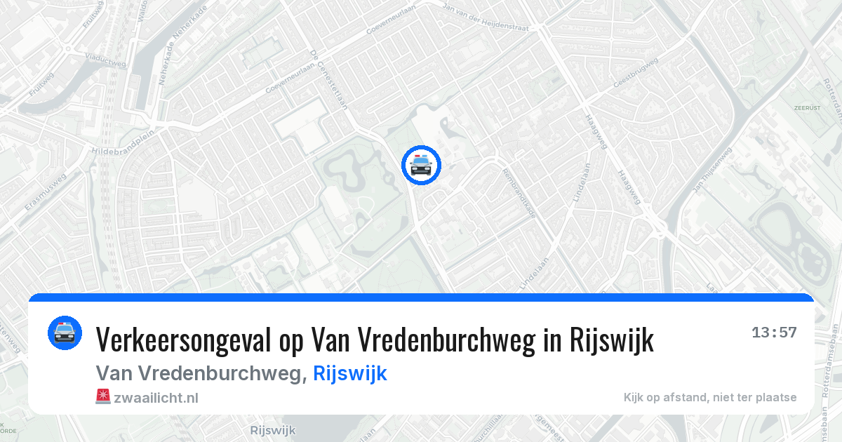 Verkeersongeval op Van Vredenburchweg in Rijswijk — 21 mrt 2026
