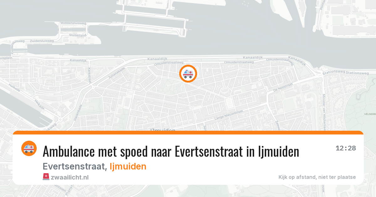Ambulance met spoed naar Evertsenstraat in Ijmuiden — 4 jun 2026