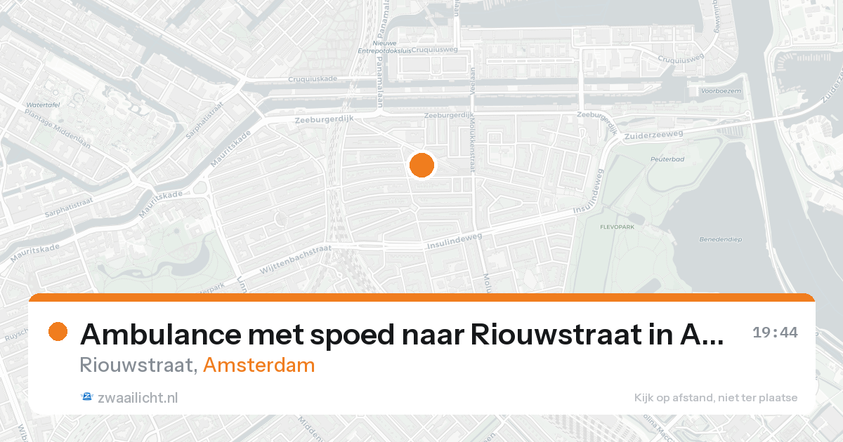Ambulance met spoed naar Riouwstraat in Amsterdam — 25 aug 2026