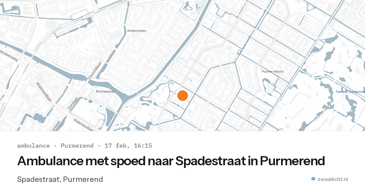 Ambulance met spoed naar Spadestraat in Purmerend — 17 feb 2026