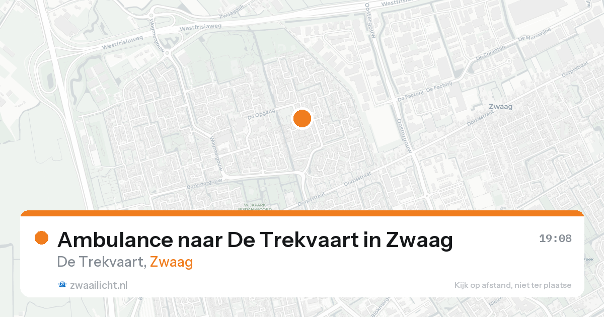 Ambulance naar De Trekvaart in Zwaag — 13 aug 2026