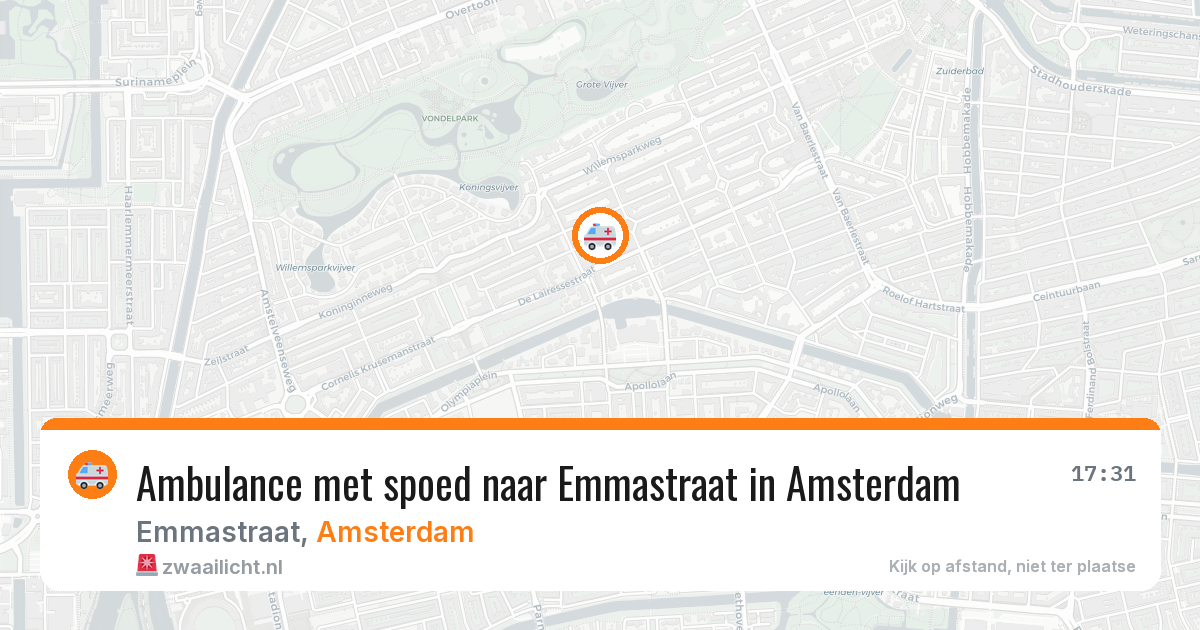Ambulance met spoed naar Emmastraat in Amsterdam — 27 apr 2026