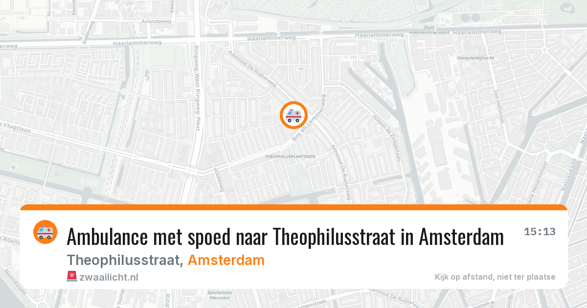 Ambulance met spoed naar Theophilusstraat in Amsterdam — 24 jun 2026