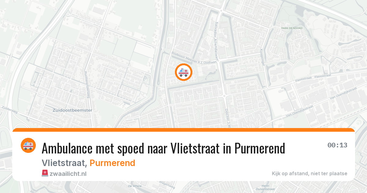 Ambulance met spoed naar Vlietstraat in Purmerend — 6 jun 2026