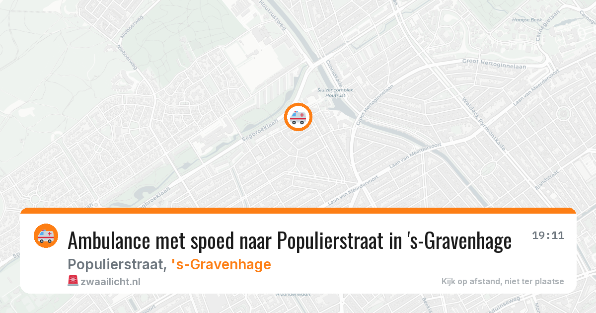 Ambulance met spoed naar Populierstraat in 's-Gravenhage — 18 mei 2026