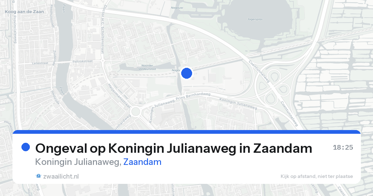 Ongeval op Koningin Julianaweg in Zaandam — 18 aug 2026