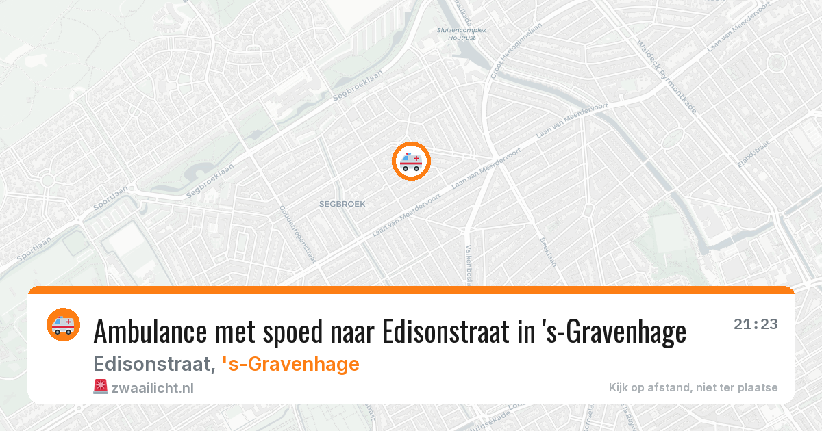 Ambulance met spoed naar Edisonstraat in 's-Gravenhage — 9 aug 2026