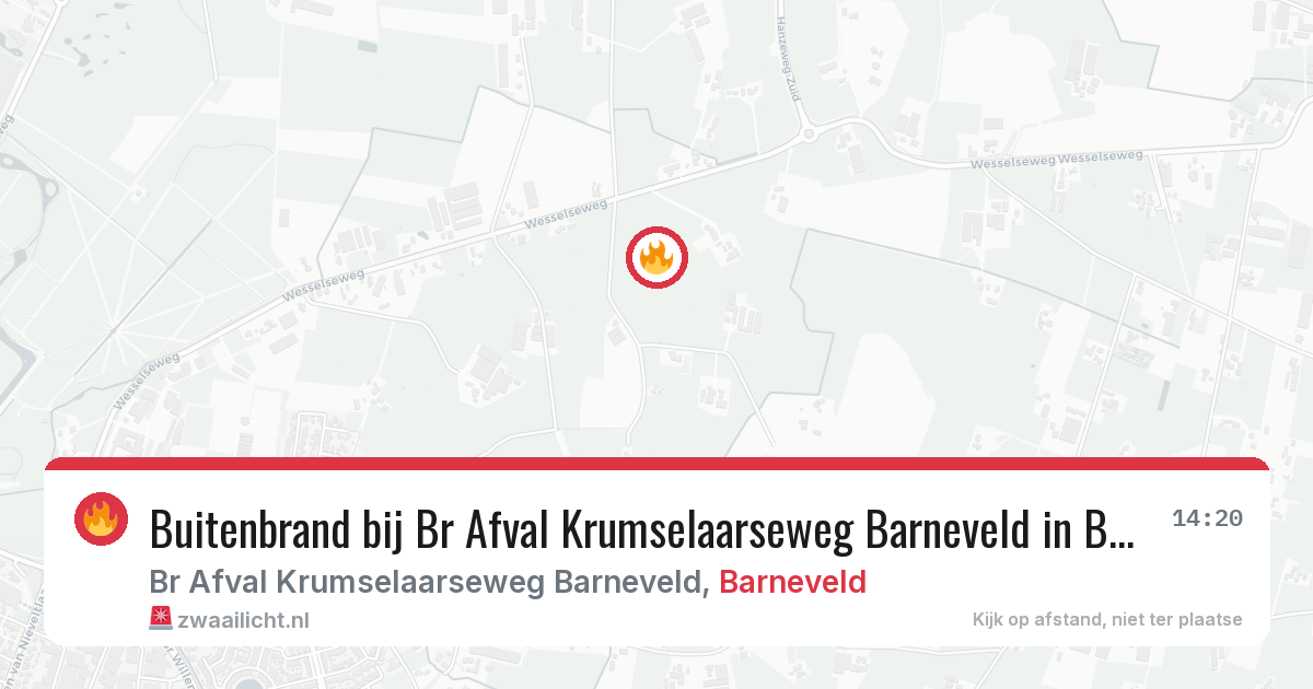 Buitenbrand bij Br Afval Krumselaarseweg Barneveld in Barneveld — 1 jul 2026