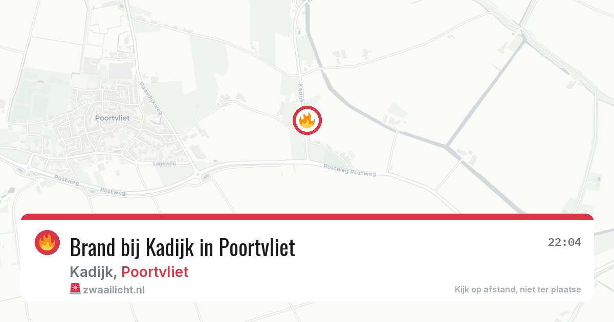 Brand bij Kadijk in Poortvliet — 26 mei 2026