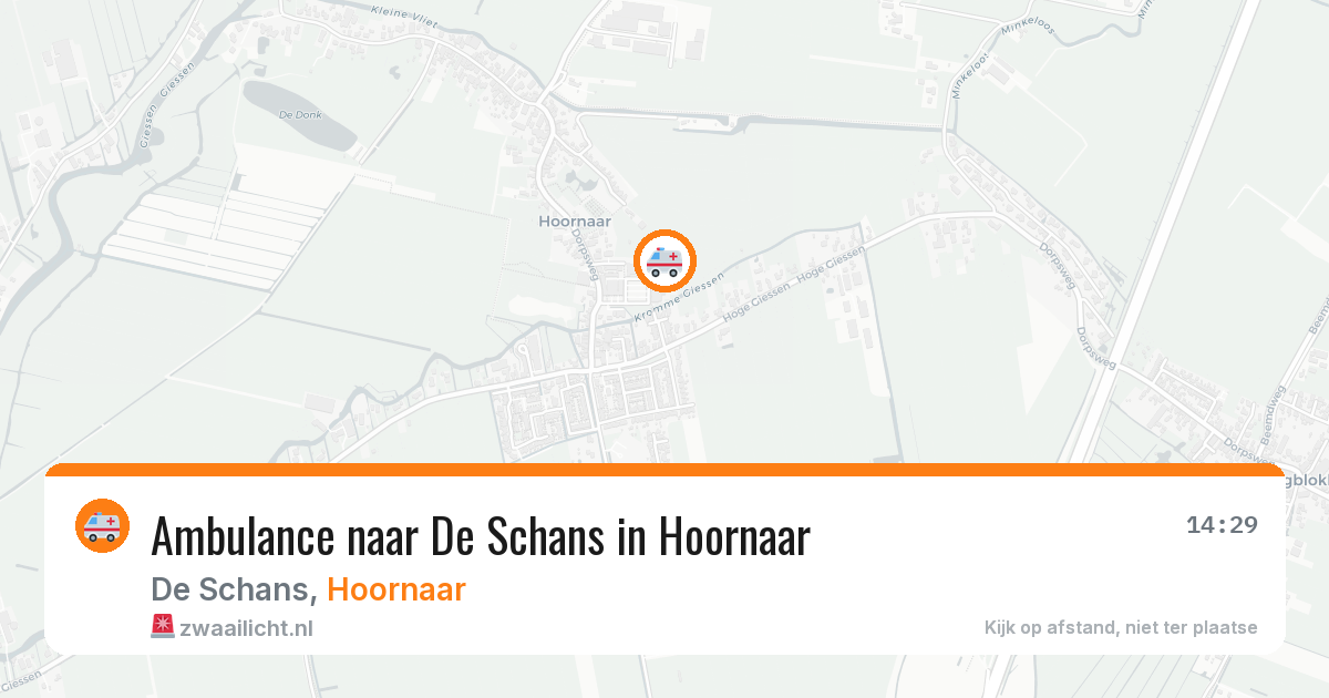 Ambulance naar De Schans in Hoornaar — 11 apr 2026
