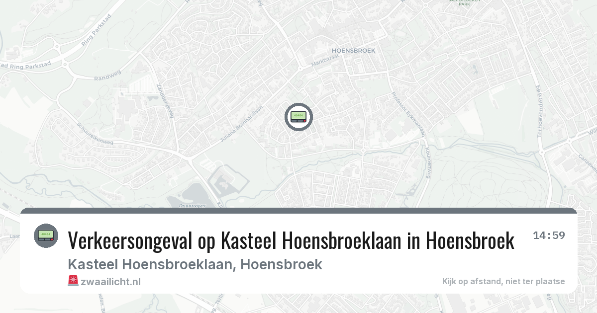 Verkeersongeval op Kasteel Hoensbroeklaan in Hoensbroek — 29 apr 2026