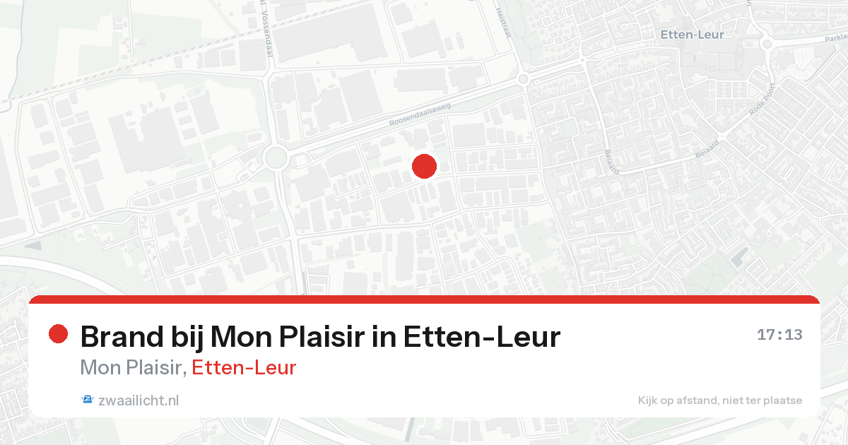 Brand bij Mon Plaisir in Etten-Leur — 24 aug 2026