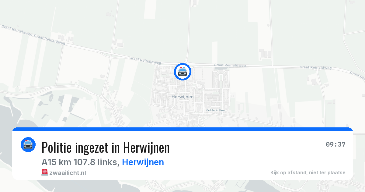 Politie ingezet in Herwijnen — 3 jul 2026 | 🚨 Zwaailicht.nl