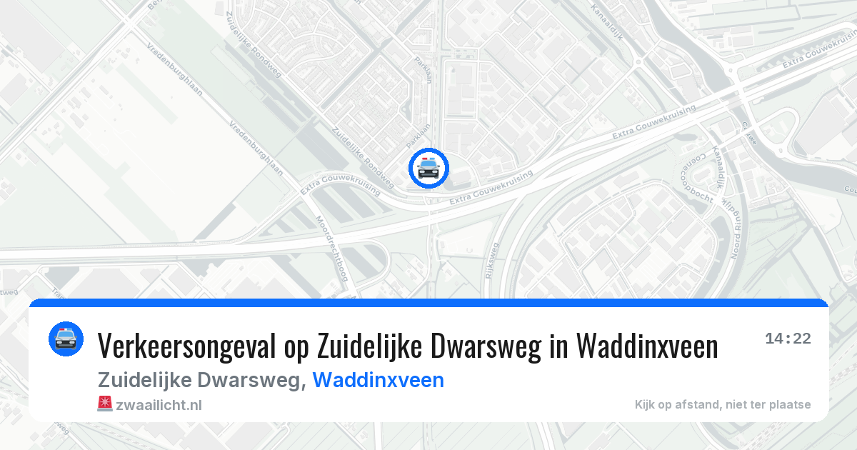 Verkeersongeval op Zuidelijke Dwarsweg in Waddinxveen — 11 aug 2026