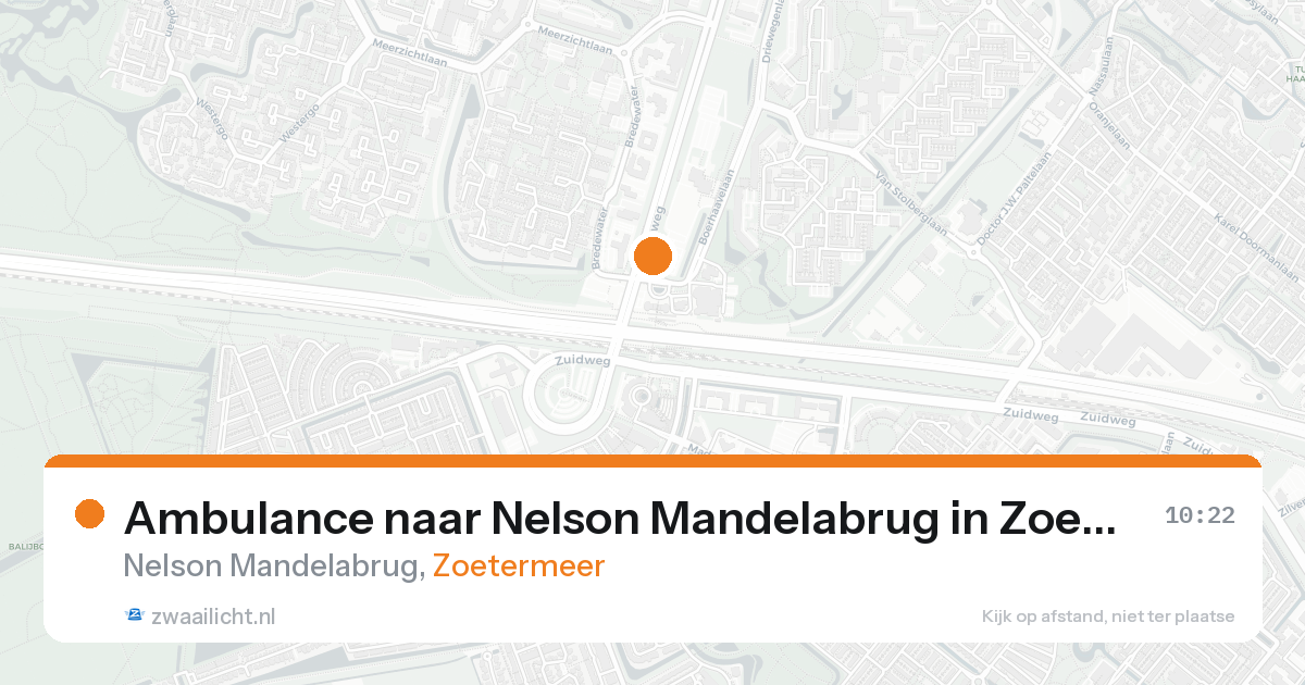 Ambulance naar Nelson Mandelabrug in Zoetermeer — 18 aug 2026