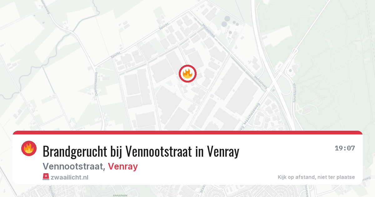 Brandgerucht bij Vennootstraat in Venray — 26 mei 2026