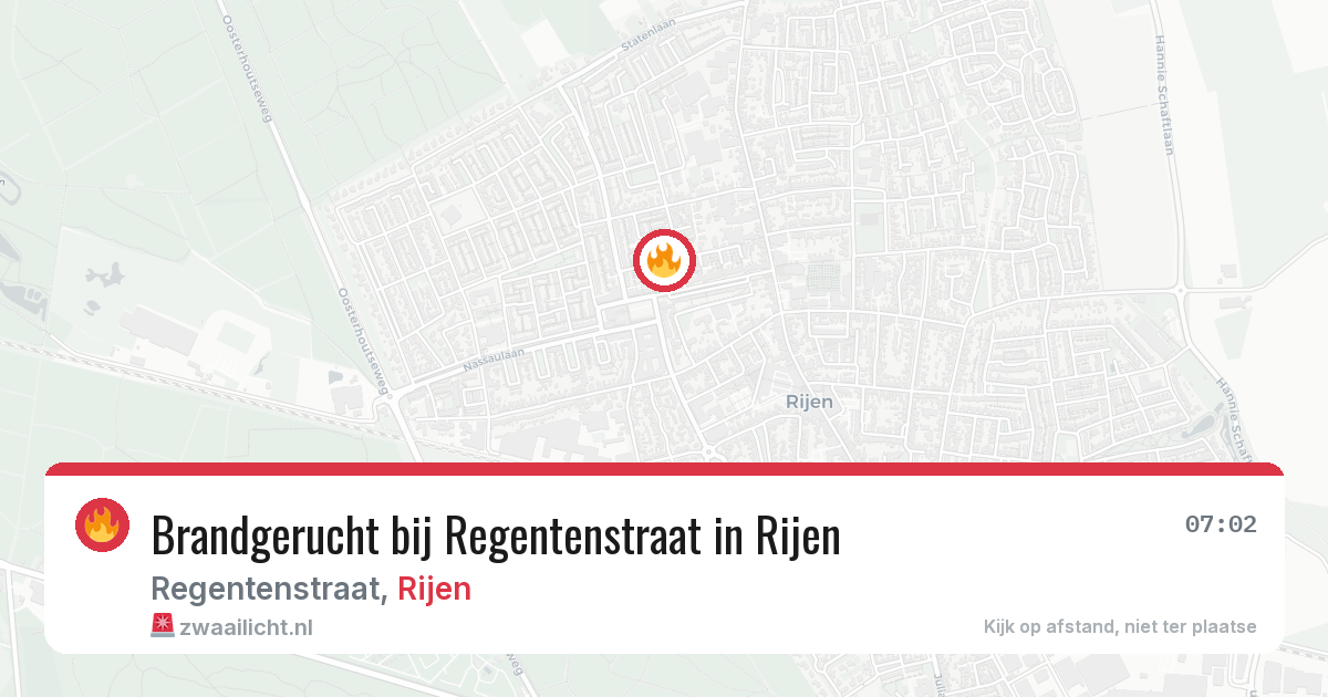 Brandgerucht bij Regentenstraat in Rijen — 21 mei 2026