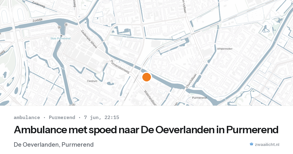 Ambulance met spoed naar De Oeverlanden in Purmerend — 7 jun 2026