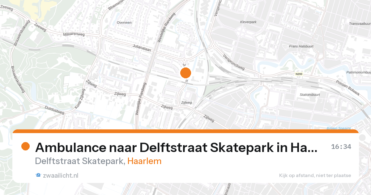 Ambulance naar Delftstraat Skatepark in Haarlem — 26 jul 2026