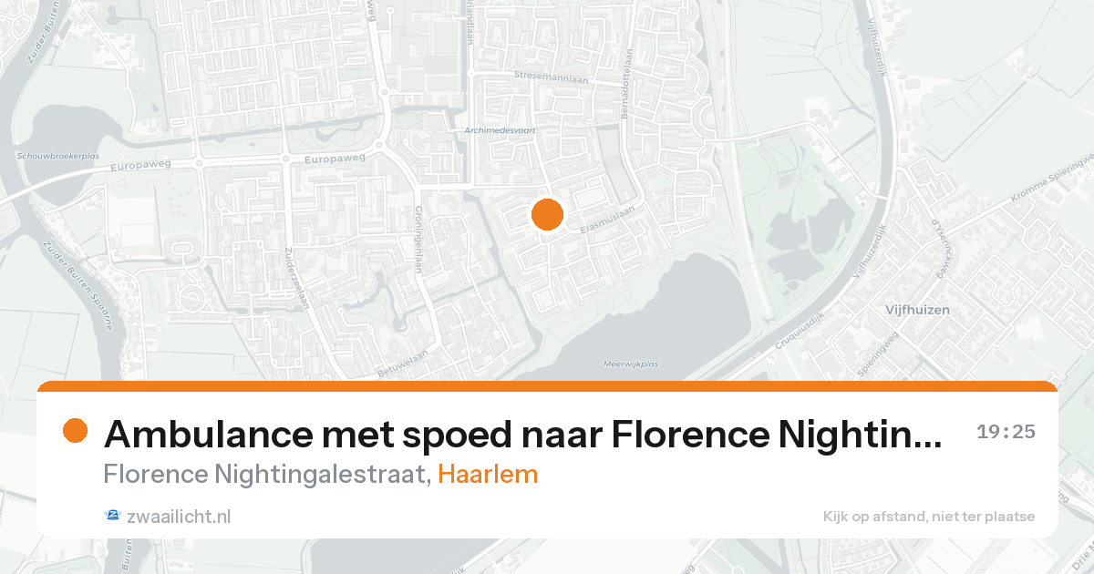 Ambulance met spoed naar Florence Nightingalestraat in Haarlem — 21 aug 2026