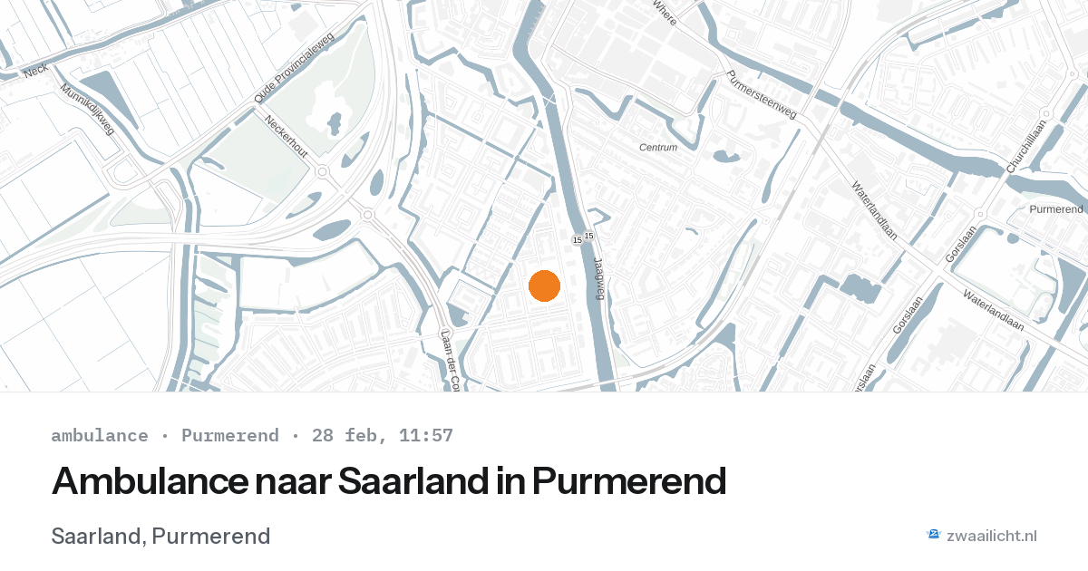 Ambulance naar Saarland in Purmerend — 28 feb 2026