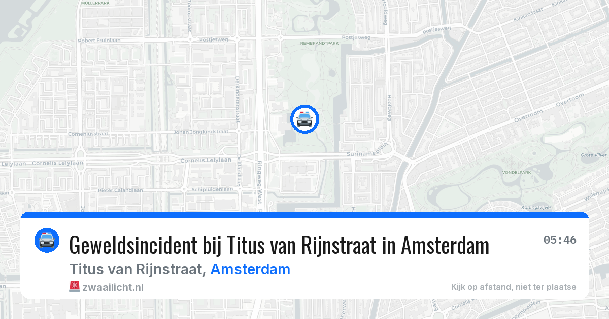 Geweldsincident bij Titus van Rijnstraat in Amsterdam — 13 mrt 2026