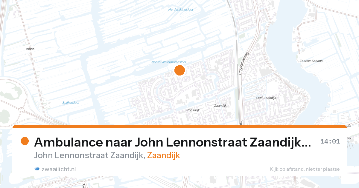 Ambulance naar John Lennonstraat Zaandijk in Zaandijk — 12 jun 2026