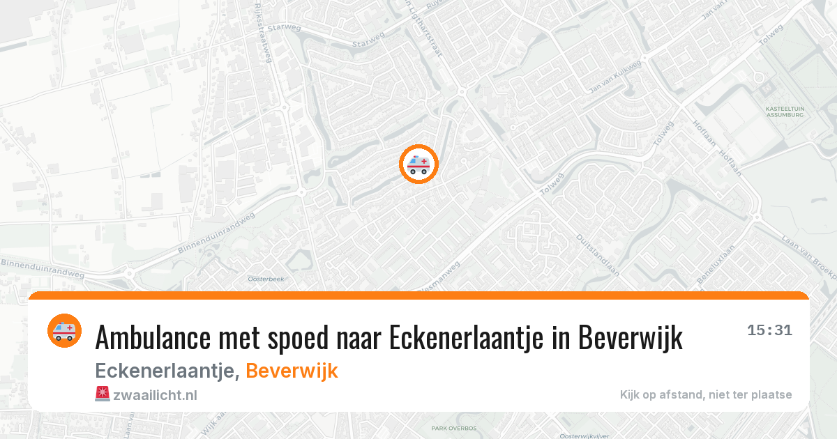 Ambulance met spoed naar Eckenerlaantje in Beverwijk — 25 jun 2026