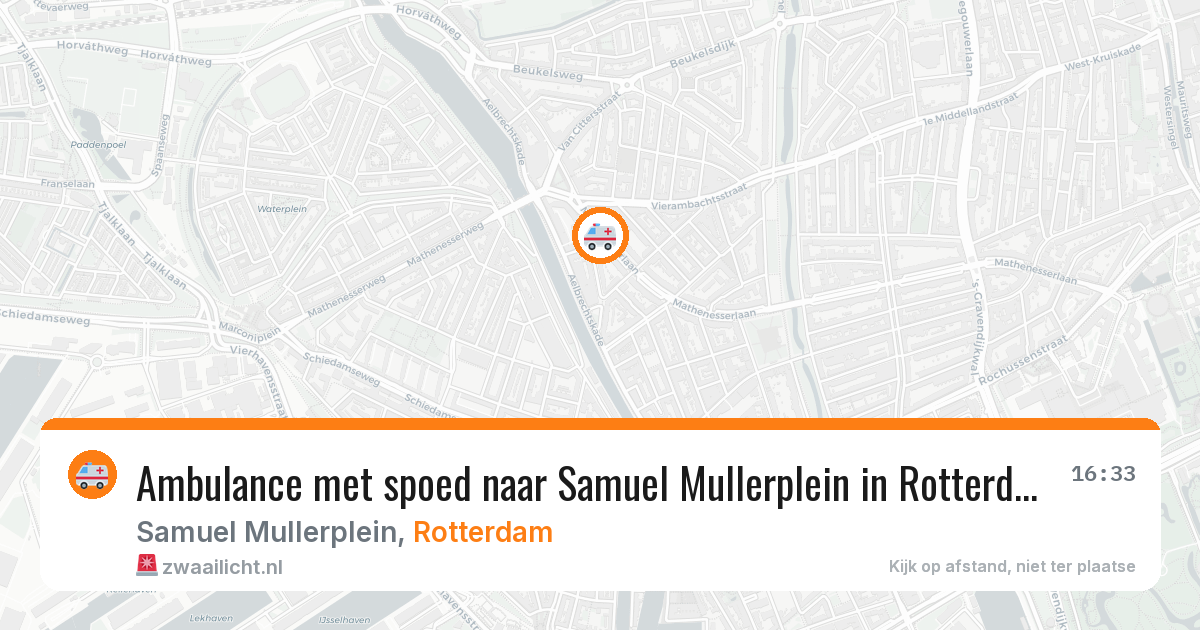 Ambulance met spoed naar Samuel Mullerplein in Rotterdam — 14 aug 2026