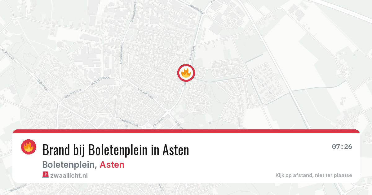 Brand bij Boletenplein in Asten — 31 mei 2026